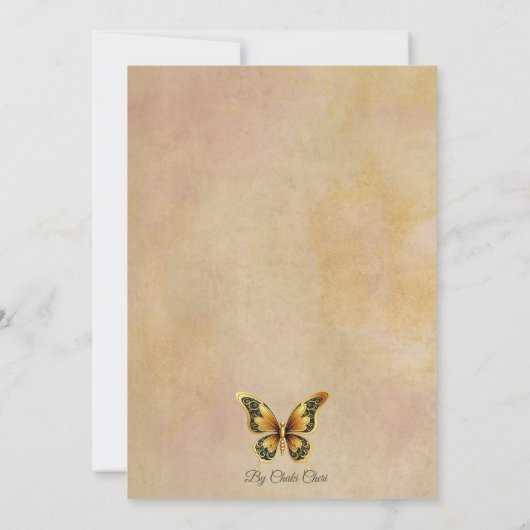 Hochzeitseinladung Schmetterlinge Original Einladung (Rückseite)