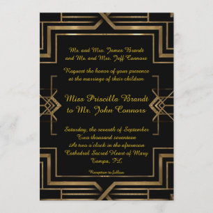 Hochzeitseinladung schwarz&gold,großartig Gatsby,S Einladung