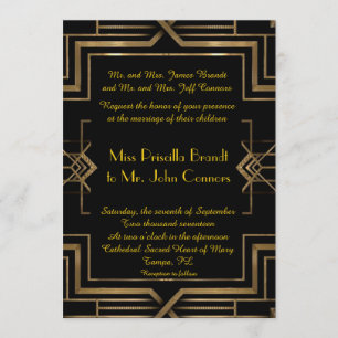 Hochzeitseinladung schwarz&gold,großartig Gatsby,S Einladung