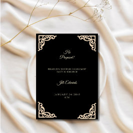 Hochzeitseinladung Schwarz Gold  Karte