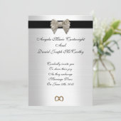 Hochzeitseinladung schwarz-weiß formell einladung (Stehend Vorderseite)