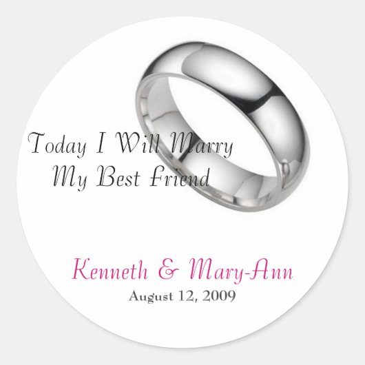 Hochzeitseinladung Siegel Runder Aufkleber (Vorderseite)