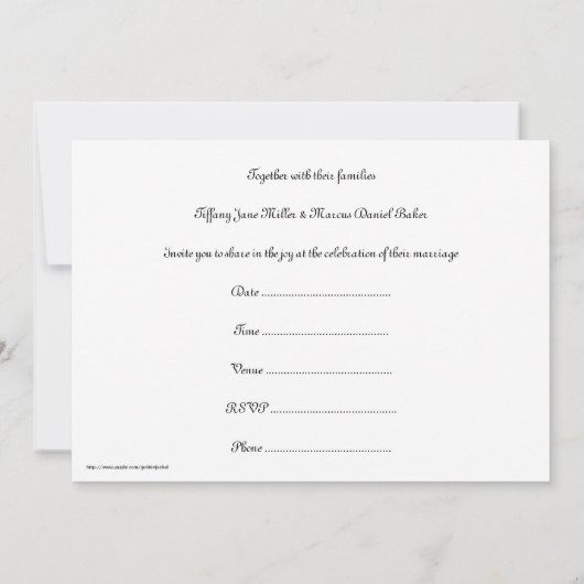 Hochzeitseinladung Spaß lustiger Sondertext Einladung (Rückseite)