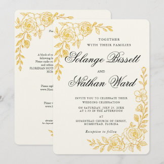 Hochzeitseinladung 'Sprache der Liebe Floral' Einladung