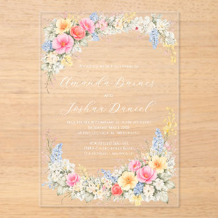Hochzeitseinladung Spring Garden Floral Acryleinladungen