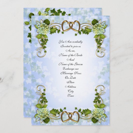 Hochzeitseinladung Spring Hydrangeas Einladung (Vorne/Hinten)