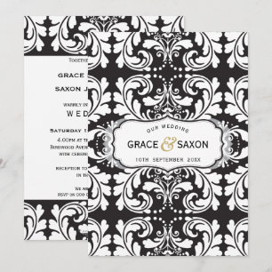 HOCHZEITSEINLADUNG stilvoll schwarz und weiß Einladung