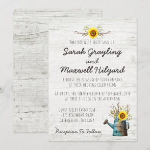 Hochzeitseinladung Sunflower & Rustic Wood Farm Einladung