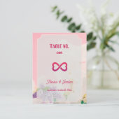 Hochzeitseinladung Tischnummern Vintage Kunst (Stehend Vorderseite)