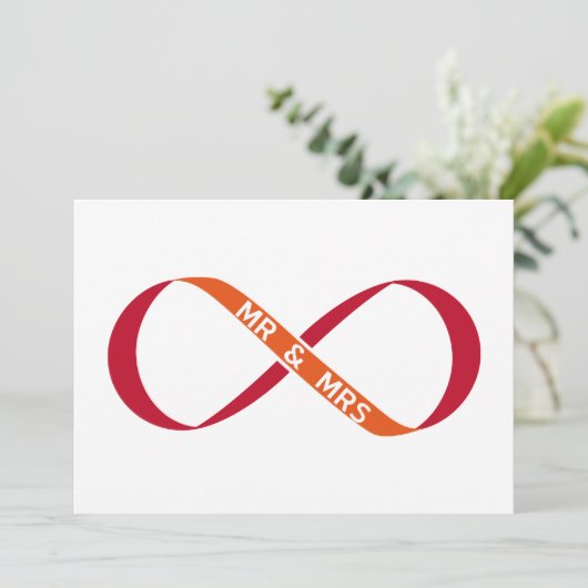 Hochzeitseinladung, unendliches Zeichen mit Herrn Einladung (Stehend Vorderseite)