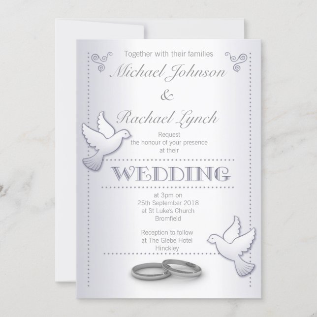 Hochzeitseinladung Vintage Silberliebhaber Einladung (Vorderseite)