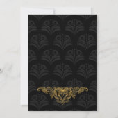 Hochzeitseinladung Vintager Goldfilet| schwarz Einladung (Rückseite)