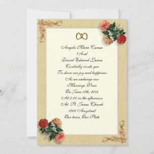 Hochzeitseinladung Vintager Hibiskus illustriert Einladung