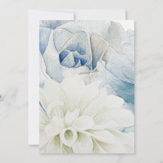 Hochzeitseinladung von Blue Peonies Einladung (Rückseite)