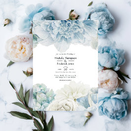 Hochzeitseinladung von Blue Peonies Einladung