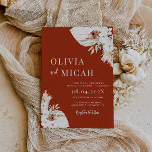 Hochzeitseinladung von Boho rust pampas Einladung