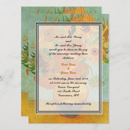 Hochzeitseinladung von Braut- und Bräutigam-Eltern Einladung (Vorne/Hinten)