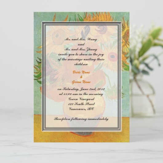 Hochzeitseinladung von Braut- und Bräutigam-Eltern Einladung (Stehend Vorderseite)