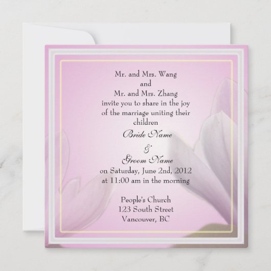 Hochzeitseinladung von Eltern von Braut und Bräuti Einladung (Vorderseite)