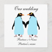 Hochzeitseinladung von Gay, Pastel Pinguins