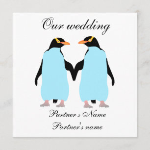Hochzeitseinladung von Gay, Pastel Pinguins Einladung
