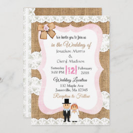 Hochzeitseinladung von Lace und Burlap Einladung