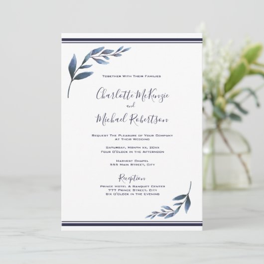 Hochzeitseinladung von Marinestreitkräften und wei Einladung (Stehend Vorderseite)