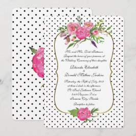 Hochzeitseinladung von Peonies und Polka Dots Einladung