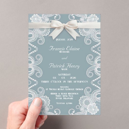 Hochzeitseinladung von Ribbon und Lace Frost Acryleinladungen (Insitu (Handheld))