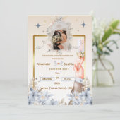 Hochzeitseinladung | Vorlage für Namen und Datum (Stehend Vorderseite)
