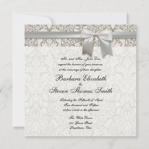 Hochzeitseinladung Vorlage mit antiker Spitze
