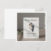 Hochzeitseinladung Vorlage mit romantischem Paar (Vorne/Hinten)