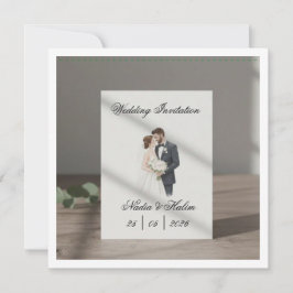 Hochzeitseinladung Vorlage mit romantischem Paar 