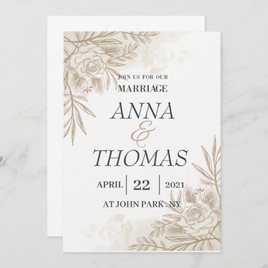 Hochzeitseinladung Vorlagen (Vorne/Hinten)