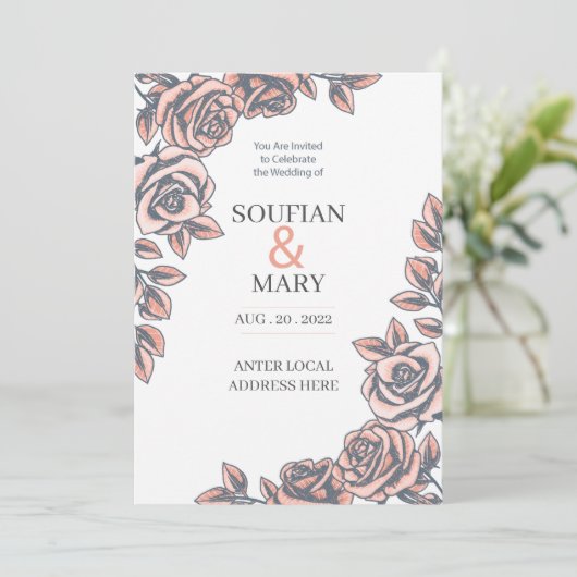 Hochzeitseinladung Vorlagen (Stehend Vorderseite)