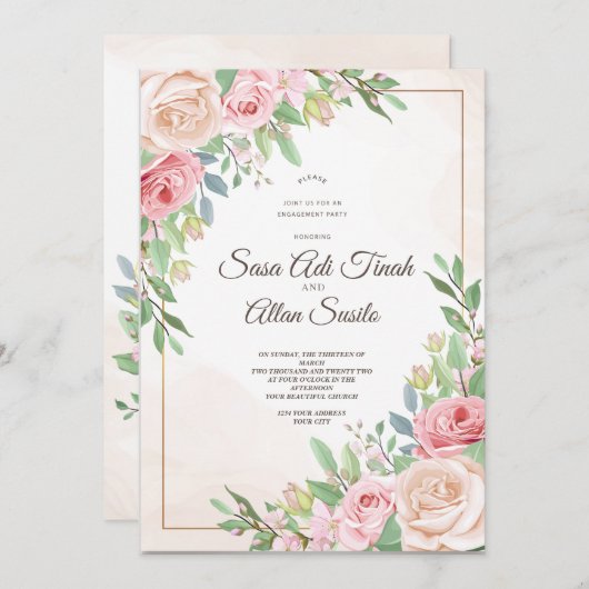 Hochzeitseinladung Vorlagen (Vorne/Hinten)