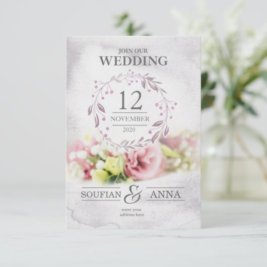 Hochzeitseinladung Vorlagen (Stehend Vorderseite)