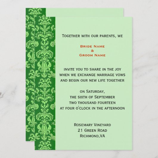 Hochzeitseinladung während der ganzen Saison Einladung (Vorne/Hinten)