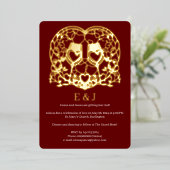 Hochzeitseinladung, Weingläser, Herz Folieneinladung (Stehend vorne)