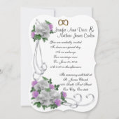 Hochzeitseinladung Weiß und Lavendel Rose Einladung (Vorderseite)