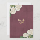 Hochzeitseinladung weiße Hydrangeas-Schnur-Lichter Einladung (Rückseite)