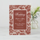 Hochzeitseinladung zu einer eleganten Kupferrost Einladung (Stehend Vorderseite)
