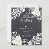 Hochzeitseinladung zu khalkboard in grauem Weiß (Vorderseite)