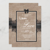 Hochzeitseinladung zu Linen und Spitzen Einladung (Vorne/Hinten)