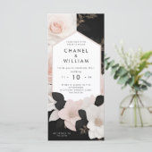 Hochzeitseinladung zu luxuriösen Juwelen-Blume (Stehend Vorderseite)