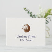 Hochzeitseinladung zum Strand Einladung (Stehend Vorderseite)