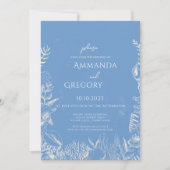 Hochzeitseinladung zum Thema Blaues Meer Einladung (Vorderseite)