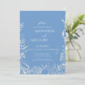Hochzeitseinladung zum Thema Blaues Meer Einladung (Stehend Vorderseite)