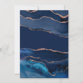 Hochzeitseinladung zur Hochzeit in Navy Blue Rose Einladung (Rückseite)