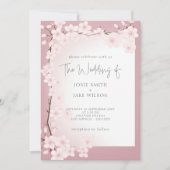 Hochzeitseinladung zur Kirschblüte an der Grenze Einladung (Vorderseite)